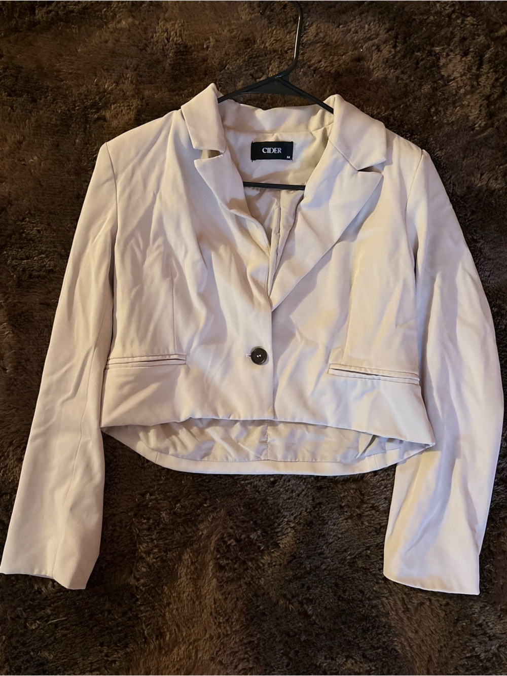 Cider Cropped Blazer in Beige